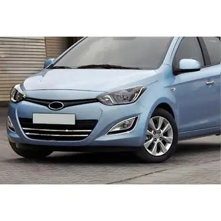 Накладки на решетку радиатора (2 шт, нержавейка) Hyundai I-20 2012-2014 гг. фото 1