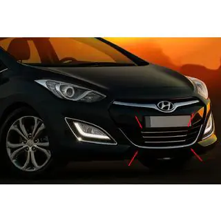 Накладки на нижнюю решетку и окантовку STYLE (нержавейка) Hyundai I-30 2012-2017 гг. фото 1