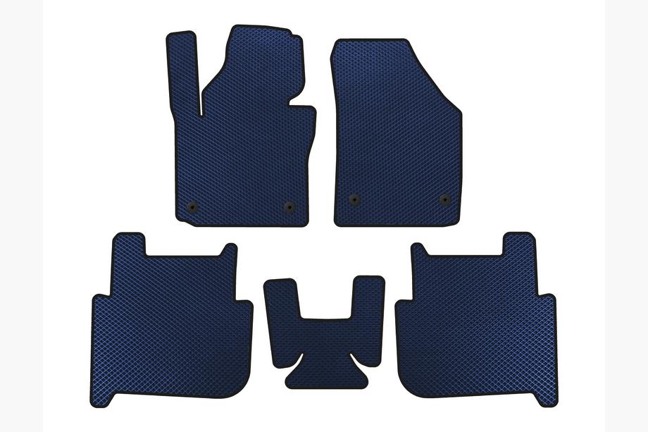 Volkswagen Touran 2003-2010 гг. Коврики EVA (2 ряда, 2006-2010, 7-местный, Синий) Image