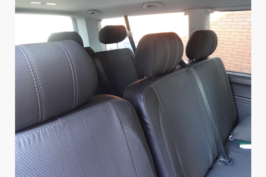 Volkswagen T5 Transporter 2003-2010 гг. Авточехлы (Эко-кожа↗Ткань, Premium) Передние сиденья (1+1) Фото 5