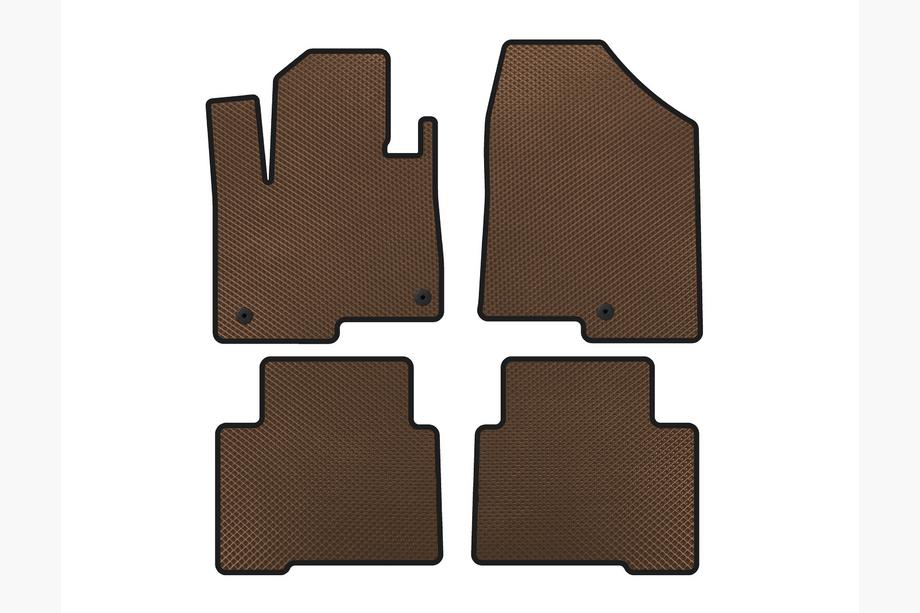 Hyundai Santa Fe 4 2018-2023 гг. Коврики EVA (2 ряда, для Grand, Коричневые) Image