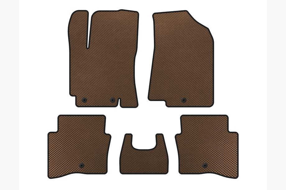 Kia Rio 2012-2017 гг. Коврики EVA (SD, Коричневые) Image