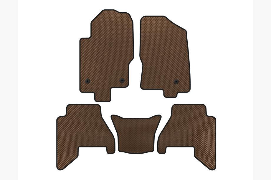 Nissan Pathfinder R51 2005-2014 гг. Коврики EVA V2 (2 ряда, Коричневые) Image