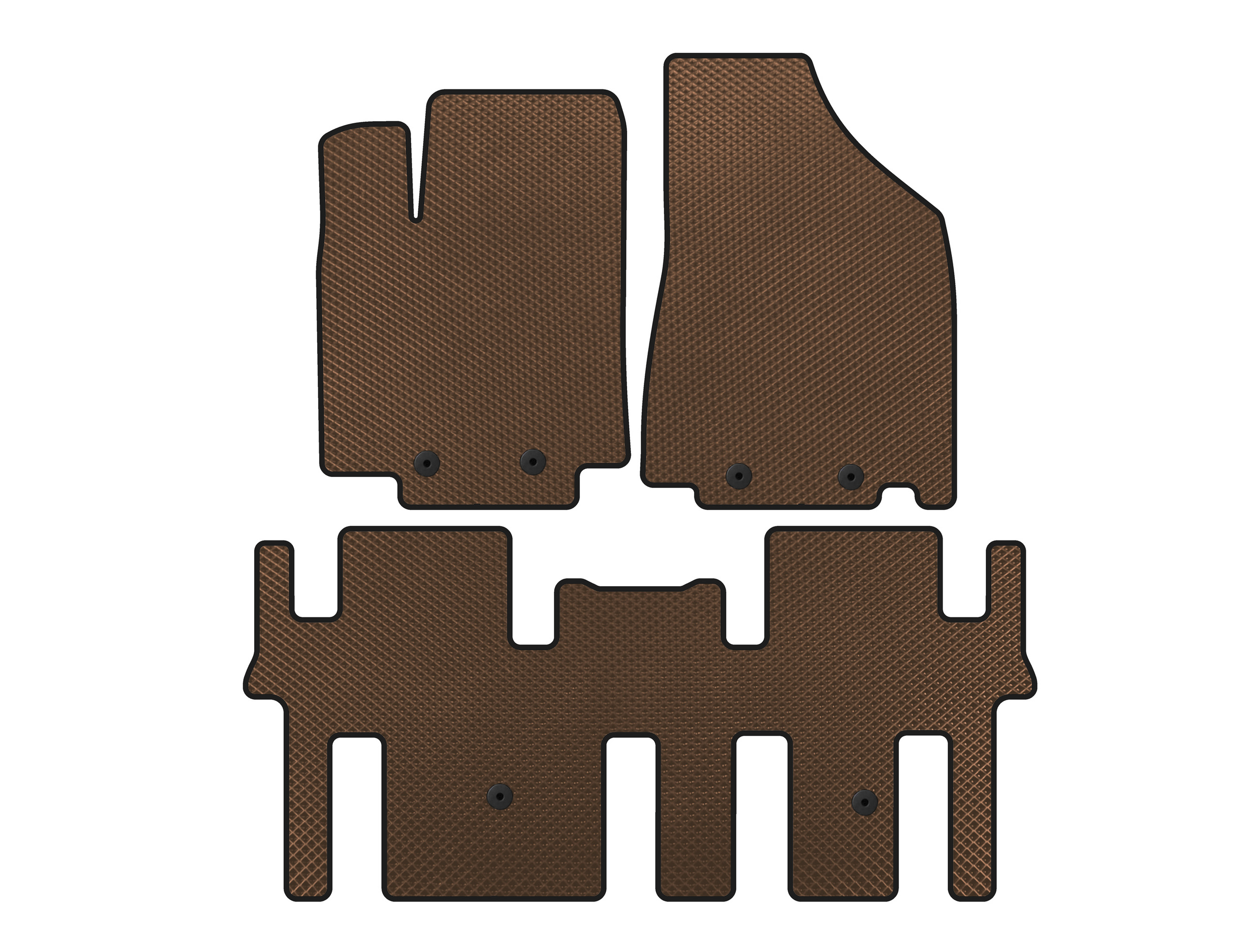 Килимки EVA (2 ряди, Коричневий) для Nissan Pathfinder R52 2012-2021 рр