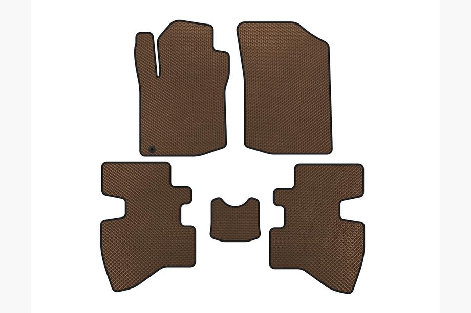 Toyota Aygo 2007-2014 гг. Коврики EVA (2007-2009, HB, 3-дверный, Коричневый) Image