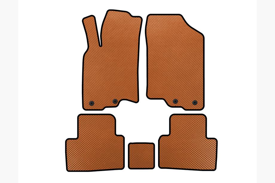 Honda Insight II 2009-2014 гг. Коврики EVA (HB, Гибрид, Оранжевый) Image