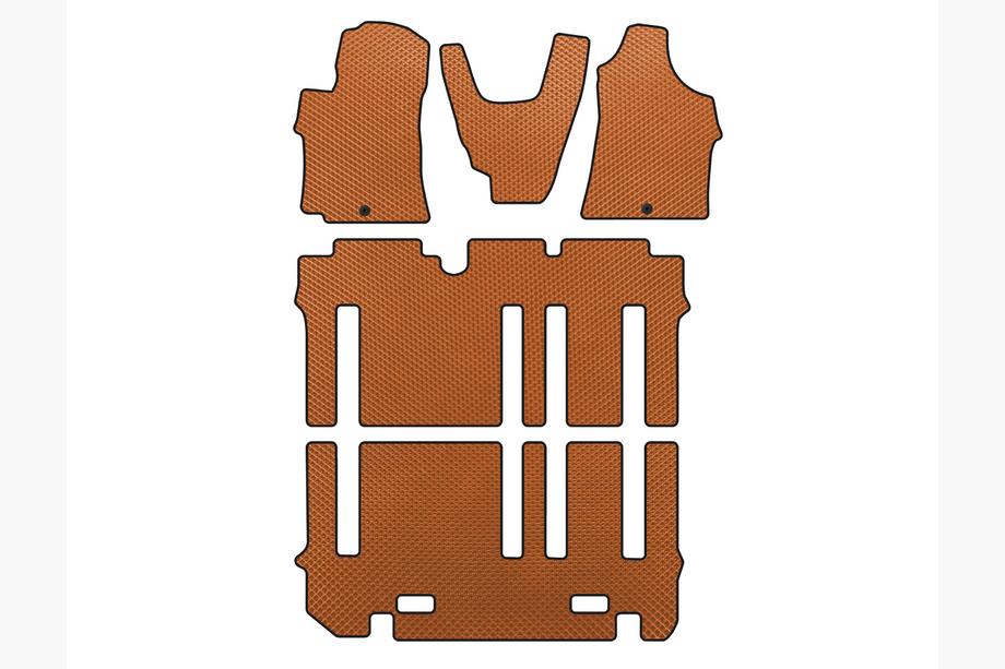 Hyundai H300, H1, Starex 2008-2020 гг. Коврики EVA (полный салон, Оранжевые) Image