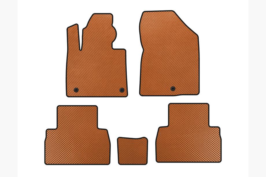 Hyundai Santa Fe 4 2018-2023 гг. Коврики EVA (2018-2020, Оранжевые) Image