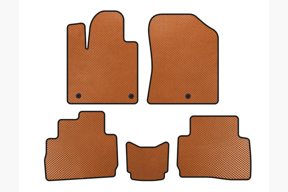 Hyundai Santa Fe 4 2018-2023 гг. Коврики EVA (2020-2023, Оранжевые) Image