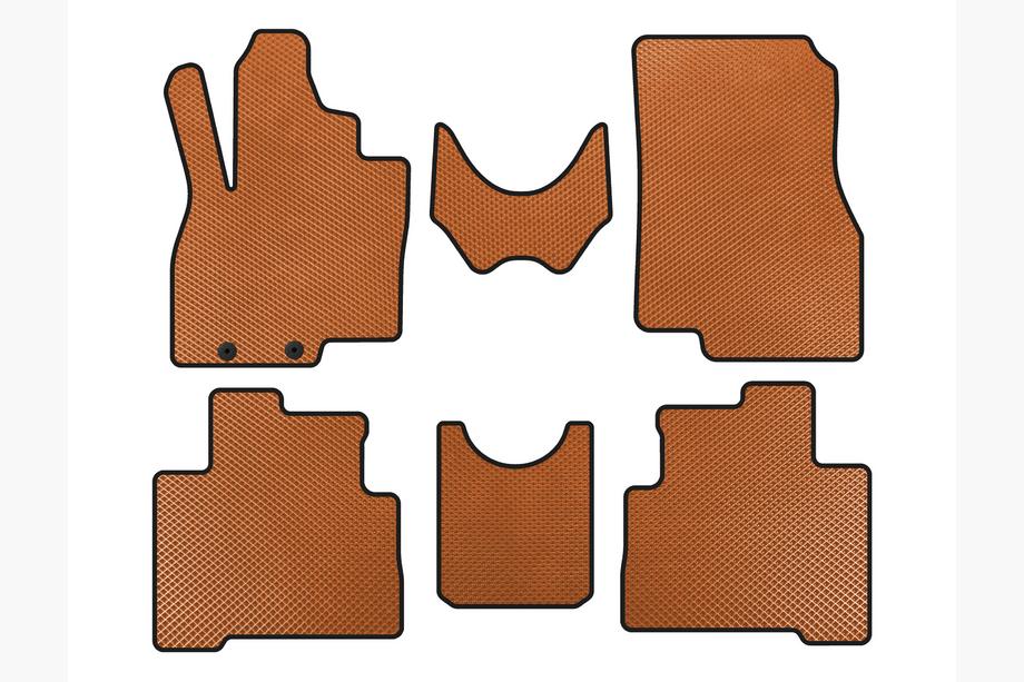 Mitsubishi Grandis 2003-2011 гг. Коврики EVA (2 ряда, Оранжевые) Image