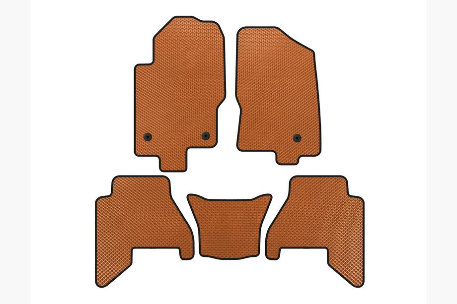 Nissan Pathfinder R51 2005-2014 гг. Коврики EVA V2 (2 ряда, Оранжевые) Image