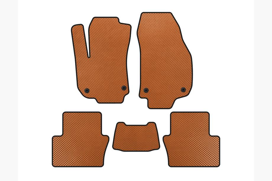 Opel Zafira B 2005-2011 гг. Коврики EVA (2 ряда, Оранжевые) Image