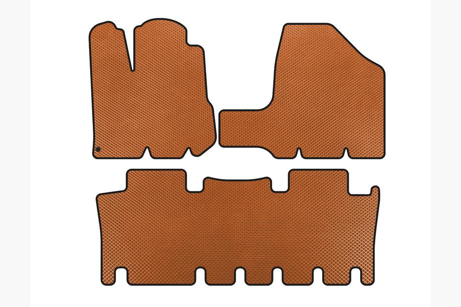 Toyota Sienna 2003-2009 гг. Коврики EVA (2 ряда, Оранжевые) Image