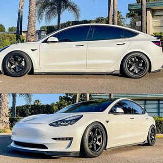 Карбоновые накладки на пороги V2 (2016-2022) Tesla Model 3 2017- гг. фото 2