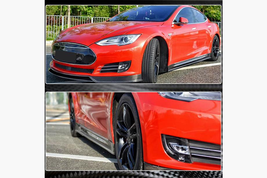Tesla Model S 2012– гг. Карбоновые накладки на пороги V3 (2014-2020) Фото 3