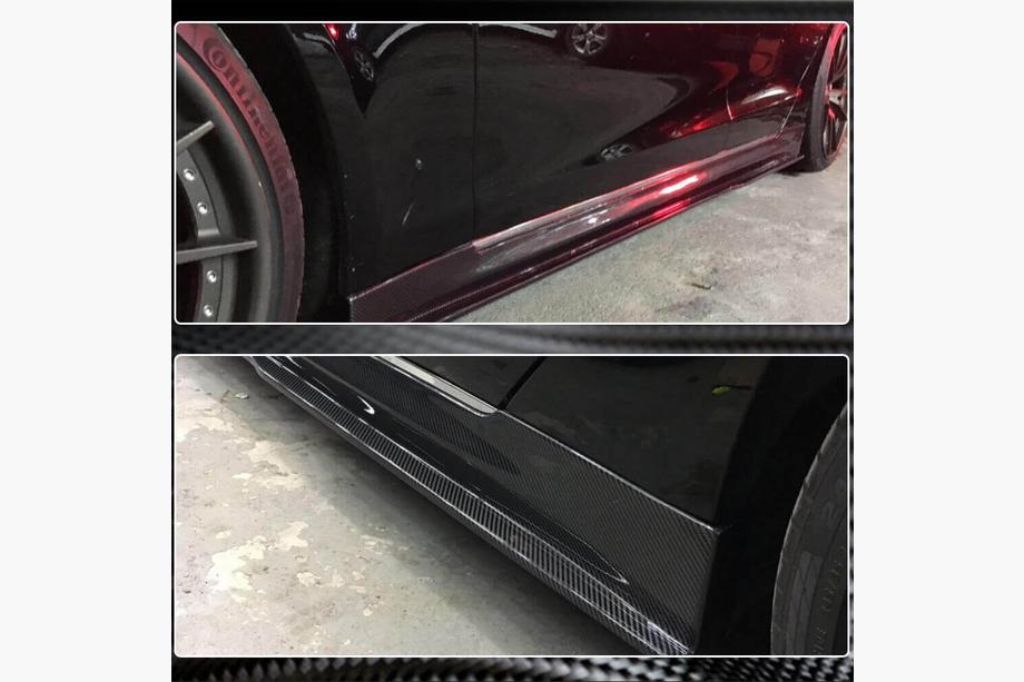 Tesla Model S 2012– гг. Карбоновые накладки на пороги V3 (2014-2020) Фото 4