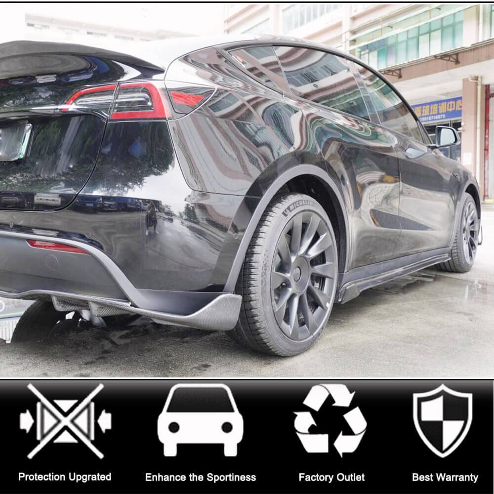 Накладки на пороги V1 (2020-2025, Карбон) для Tesla Model Y 2020- рр - фото 2