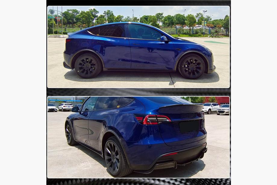 Tesla Model Y 2020- гг. Накладки на пороги Carbon V2 (2019+) Фото 5