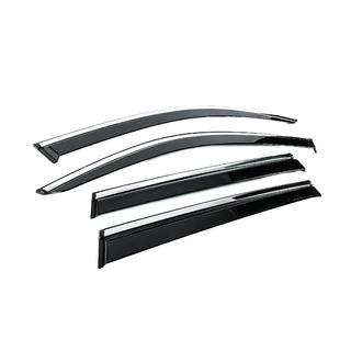 Ветровики с хромированным молдингом Niken Luxury (4 шт) BMW X3 G01 2018- гг. фото 3