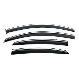 Ветровики с хромированным молдингом Niken Luxury (4 шт) Hyundai Accent 2017-2023 гг. фото 1