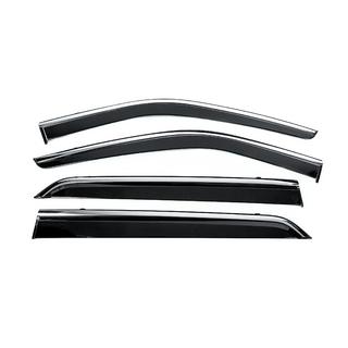 Ветровики с хромированным молдингом Niken Luxury (4 шт) Nissan Kicks 2016- гг. фото 1