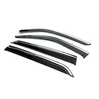 Ветровики с хромированным молдингом Niken Luxury (4 шт) Nissan Kicks 2016- гг. фото 2