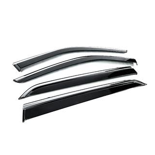 Ветровики с хромированным молдингом Niken Luxury (4 шт) Nissan Kicks 2016- гг. фото 3