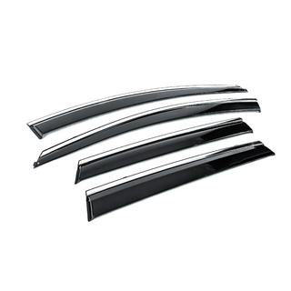 Ветровики с хромированным молдингом Niken Luxury (4 шт) Nissan Murano 2014- гг. фото 3