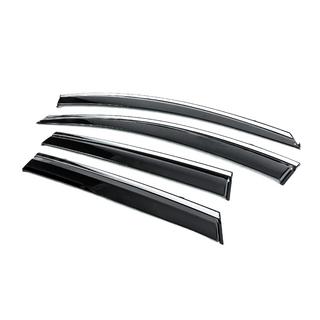 Ветровики с хромированным молдингом Niken Luxury (4 шт) Renault Captur 2019- гг. фото 2