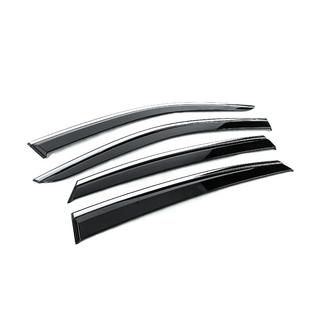 Ветровики с хромированным молдингом Niken Luxury (4 шт) Toyota Venza 2020- гг. фото 3