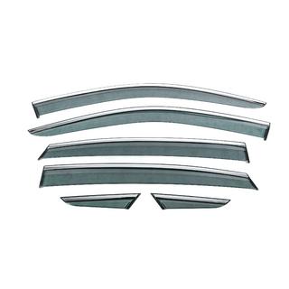 Ветровики с хромированным молдингом Niken Luxury (6 шт) Toyota Venza 2020- гг. фото 1