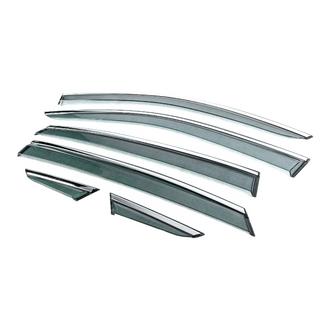 Ветровики с хромированным молдингом Niken Luxury (6 шт) Toyota Venza 2020- гг. фото 2