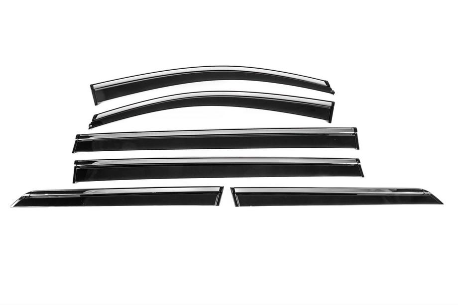 Toyota Sienna 2010-2020 гг. Ветровики с хромированным молдингом Niken Luxury (6 шт)