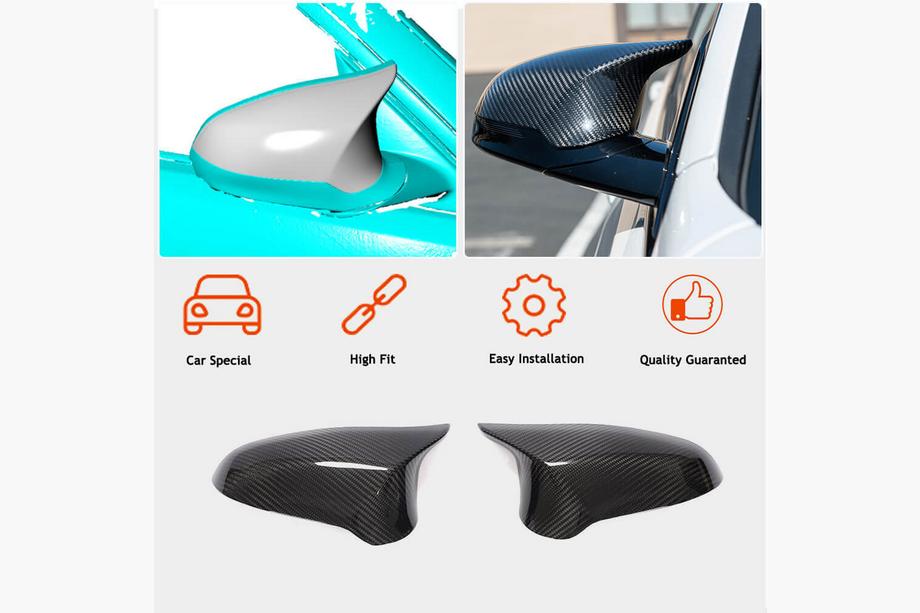 BMW 3 серия F30/F31 2012-2019 гг. Накладки на зеркала Сухой Карбон V2 (для M3) Фото 2