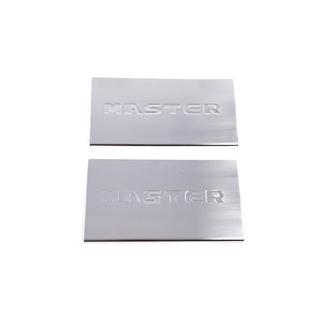 Накладки на пороги V1 (2 шт, нержавейка) Renault Master 2011-2023 гг. фото 2