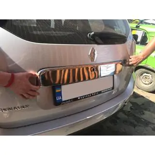 Полная накладка над номером (нержавейка) Dacia Duster 2008-2018 гг. фото 2