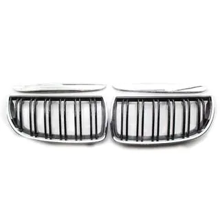 Решетки Ноздри M-Look (для E-90/91 2005-2008, Черный Глянец с Хромированной Окантовкой) фото 2