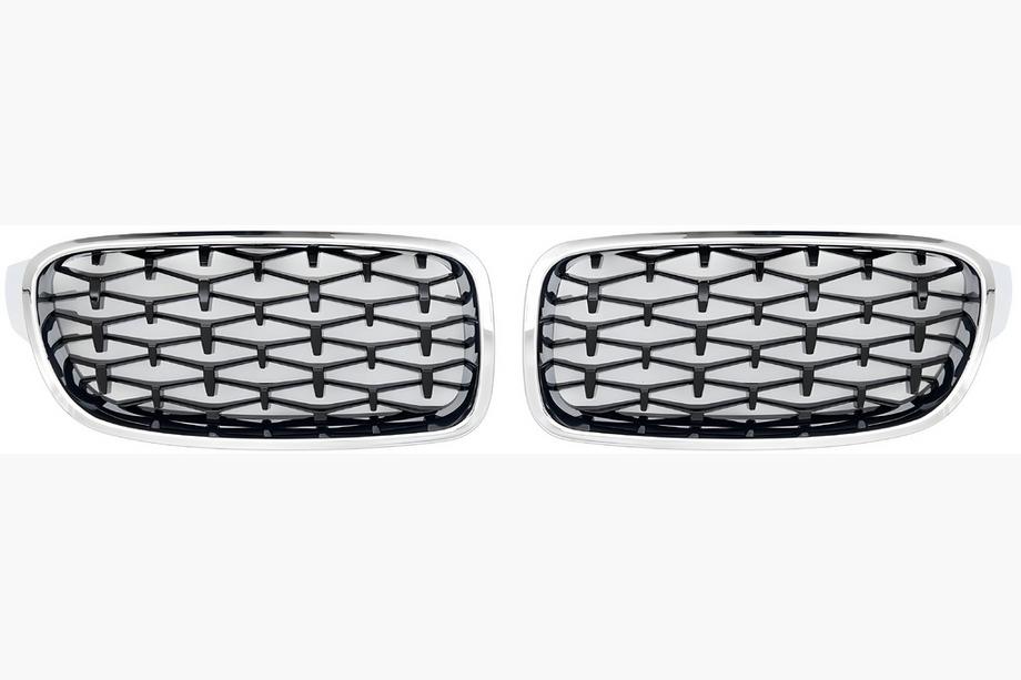 BMW 3 серия F30/F31 2012-2019 гг. Ноздри Diamond Black с хромированной окантовкой Фото 2