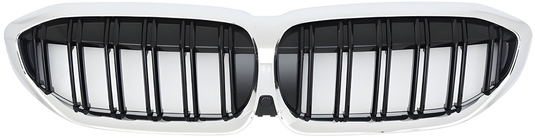 BMW 3 серия G20/G21 2018- гг. Решетки M-Look V2 (2018-2022, Черный Глянец с Хромированной Окантовкой) фото 2
