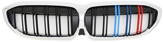 BMW 3 серия G20/G21 2018- гг. Ноздри M-Look V2 (2018-2022, M-Color с хромированной окантовкой) фото 2