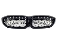 BMW 3 серия G20/G21 2018- гг. Ноздри Diamond Silver (2018-2022, черная окантовка) фото 2