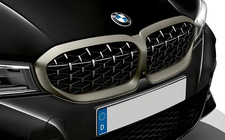 BMW 3 серия G20/G21 2018- гг. Ноздри Diamond Silver (2018-2022, окантовка матовый хром) фото 1