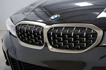 BMW 3 серия G20/G21 2018- гг. Ноздри Diamond Silver (2018-2022, окантовка матовый хром) фото 3