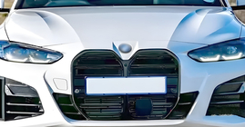 BMW 4 серия G22/23/26 2020- гг. Решетка радиатора Ноздри M-Look (для I4 G26, 2022+, Черный Глянец) фото 3