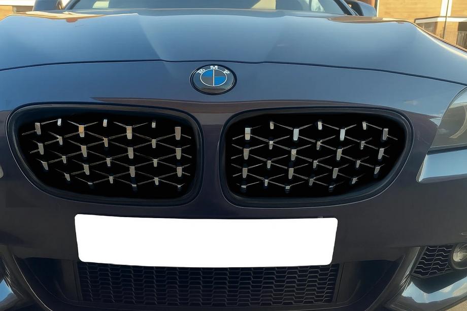 BMW 5 серия F10/F11 2010–2016 гг. Ноздри Diamond Silver (черная окантовка) Image