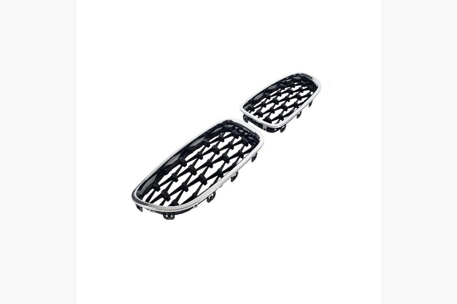 BMW 5 серия F10/F11 2010–2016 гг. Ноздри Diamond Black с хромированной окантовкой Фото 3