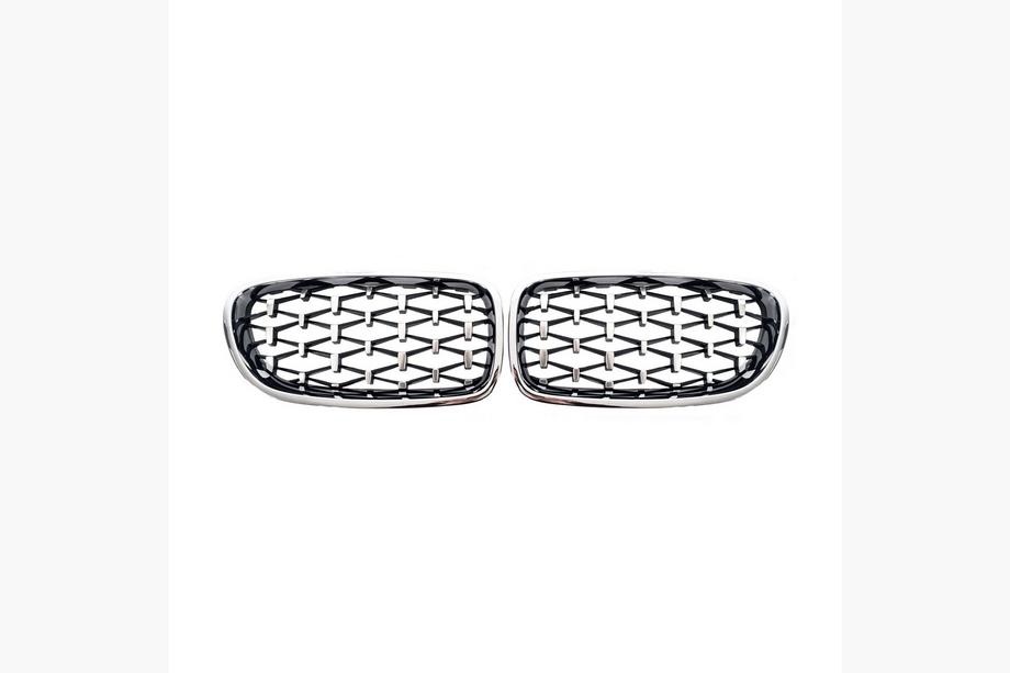 BMW 5 серия F10/F11 2010–2016 гг. Ноздри Diamond Silver (хромированная окантовка) Фото 2