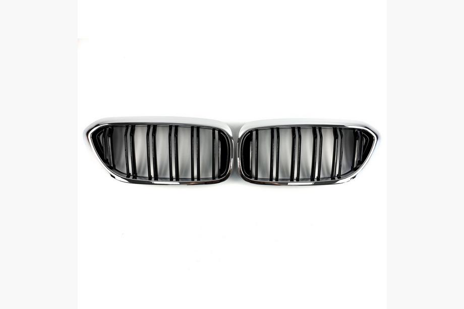 BMW 5 серия G30/G31 2017–2023 гг. Ноздри M-Look (2017-2020, Черный Глянец с Хромированной Окантовкой) Фото 2
