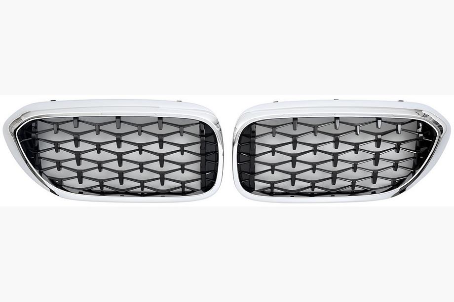BMW 5 серия G30/G31 2017–2023 гг. Ноздри Diamond Black V1 (2017-2020, хромированная окантовка) Фото 2