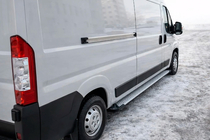 Citroen Jumper 2007-2025 гг. Боковые Подножки Allmond Grey (2 шт., Алюминий) фото 1